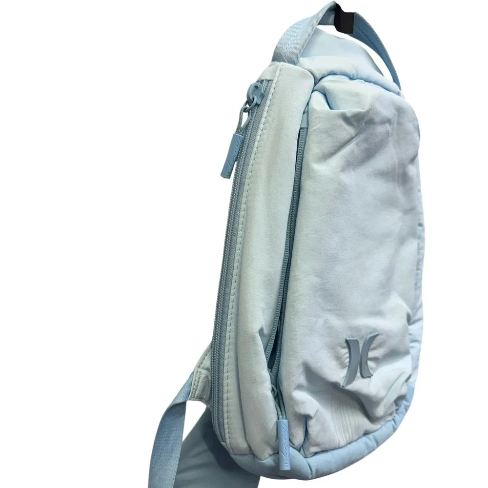 Hurley Light Blue Sling Backpack Padded‎ Crossbody Shoulder Bag Sporty Y2K Surf